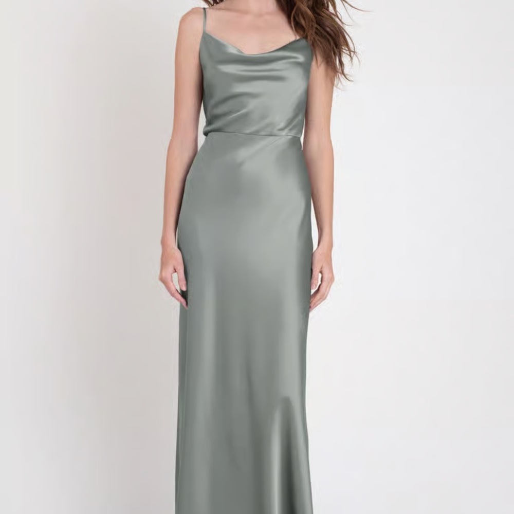 Jenny Yoo | Sylvie Satin Dress in Moss | Size 4
